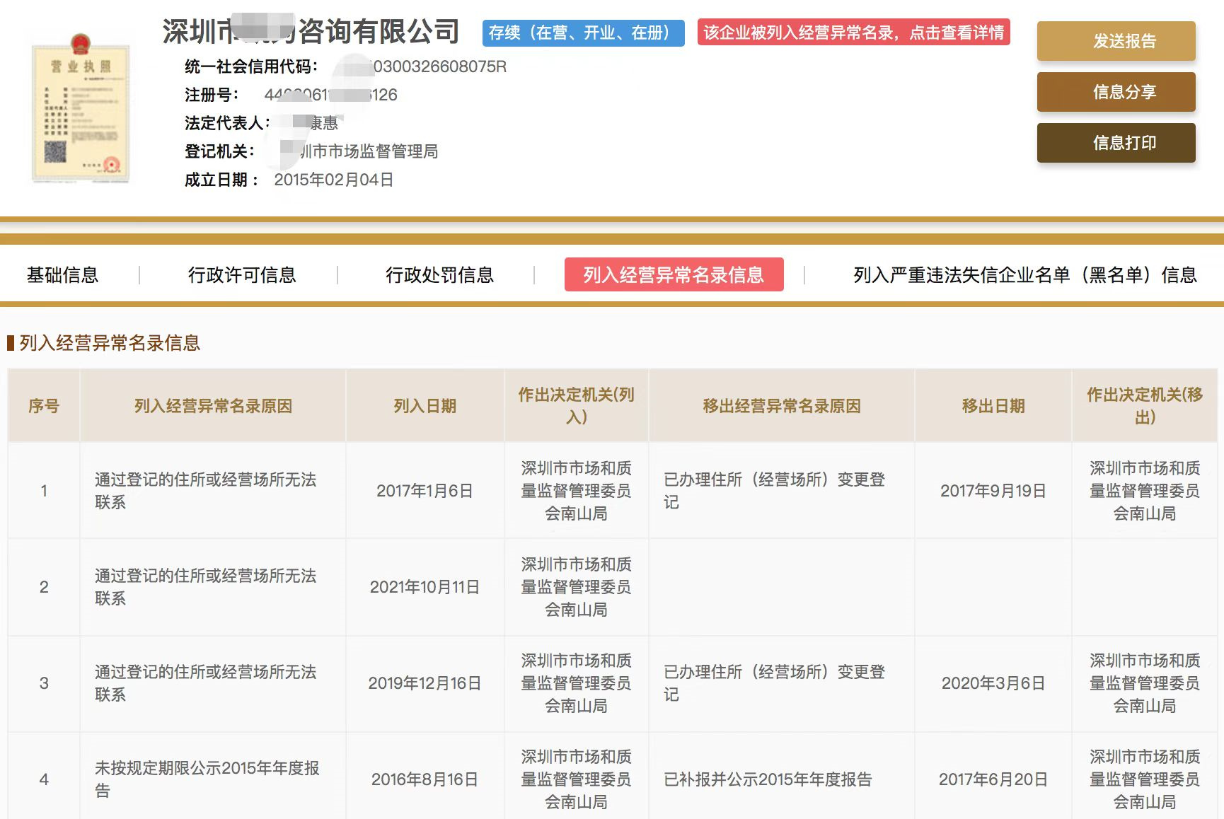 广东企业经营异常记录消除
